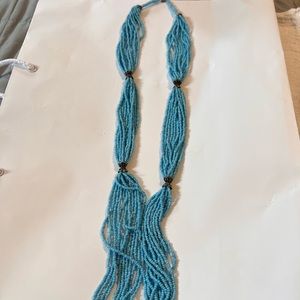 Turquoise beaded Necklace with Silver Accents